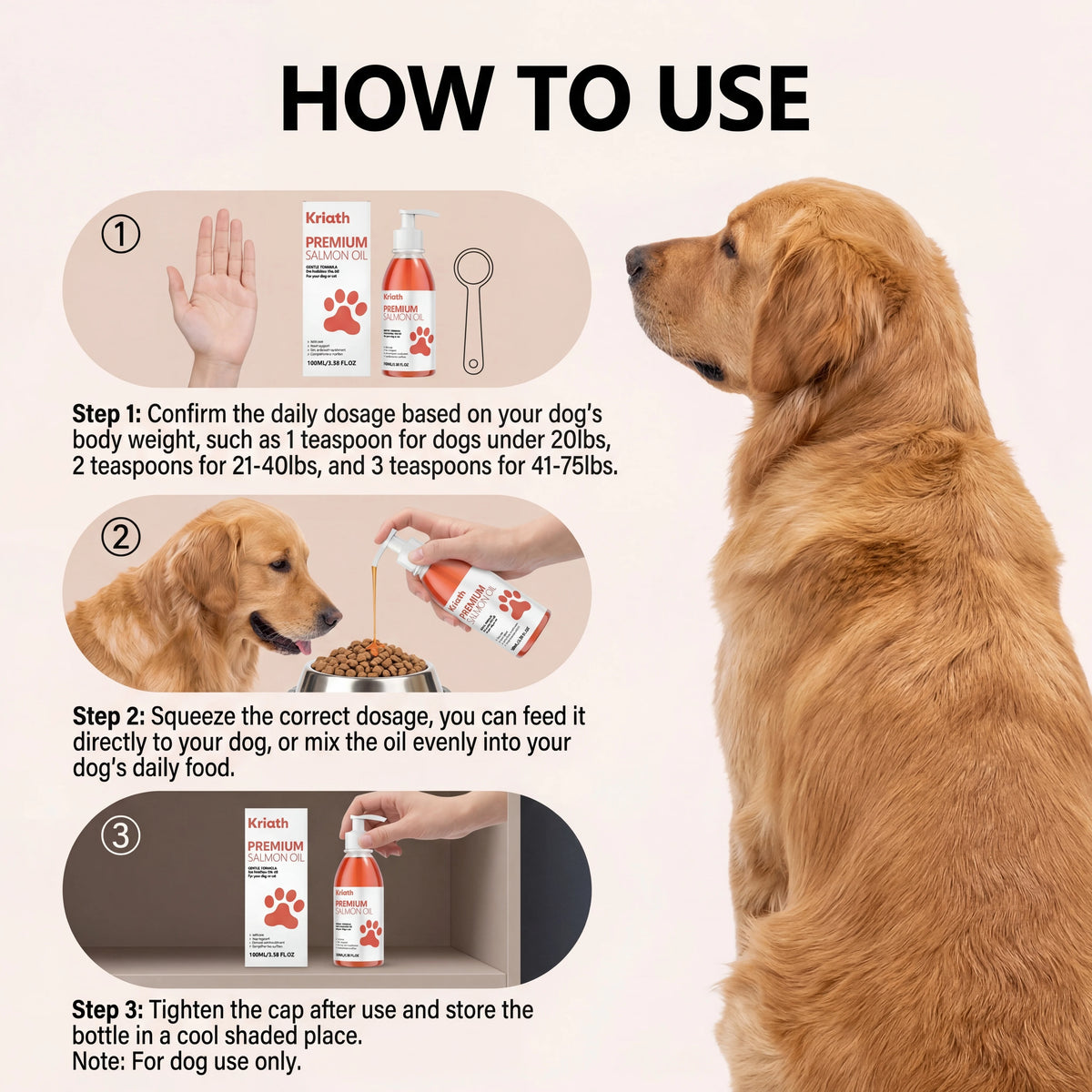 Omega-3 Salmon Oil for Dogs & Cats